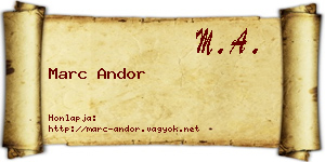 Marc Andor névjegykártya